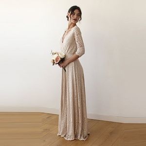 champagne Wedding Dress 1124 f